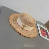 Designer Wide Brim Straw Hat Bucket Hats For Women mode monterade raffia gräs mössa mens triangel kepsar strand hinkar hatt p sunhat cyg24031502-6