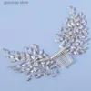 Tiaras Luxurious Silver Rhinestone Bridal Hair Combs Diamond Wedding Headdress Women Jewelry Party Hair Accessories Bride Headwear Y240319