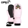 手袋Copozz Children's Ski Gloves 3m Thingsulate Winter Heep暖かい指の手袋かわいい漫画防水ウルトラライトスノーボードグローブ
