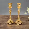 Candle Holders 2 Pcs Vintage Metal Pillar Candlestick Creativity Candelabra Set For Wedding Party Dinner Centerpiece Home Decoration