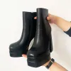 Boots Gogd 2022 Nuovi stivali alla caviglia Donne Donne di qualità Stivali Fashion Fashion Short Short Black Chunky High Heel Women Scarpe di grande dimensione 41