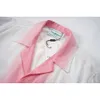 casa blanca t -skjorta mild lutning rosa designkänsla, temperament, latskap, kortärmad casablanca satin tröja, nisch lös sommar