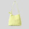 Fourre-tout couleur bonbon froncé toile fourre-tout noué femmes sacs à bandoulière décontracté grande capacité Simple grand Shopper sacs à main 2024