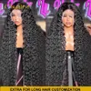 Synthetic Wigs Synthetic Wigs Ossilee 36inch Deep Wave 13x4 Full HD Lace Frontal Wig Human Hair 300% Density Brazilian Lace Frontal Wigs Pre Plucked 240328 240327