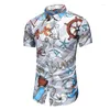 Camicie casual da uomo Camicia con stampa stile mare per uomo Camicia estiva a maniche corte Camisa Masculina Abito hawaiano Camicetta di lusso da uomo di design