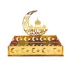 Platen Acryl Ramadans Lade Eid Dessert Fruitschaal Decoratie Islamitische Moslims Festival Decor Goud Kleur SieradenDropship