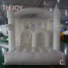 Utomhusaktiviteter 8x2,5 m vit uppblåsbar hinderbana, anpassat bouncy castle med hinder leksaker
