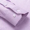 Klassiek gestreept bedrukt kreukbestendig overhemd voor heren, 100% katoen, normale pasvorm, formeel zakelijk strijkvrij overhemd met lange mouwen 240319
