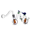 Großhandel Shisha Bubbler Rauchen Wasserpfeife Tasche Kleine Fahrradform 10mm Gelenk Glas Ölbrenner Bong Double Perc Recycler Ashcatcher mit Glas Ölbrenner Rohr