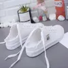 Casual Shoes 2024 Spring Summer Women Canvas Flat Sneakers Low Upper Lace Up White