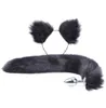 2pcsset fluffy faux päls svans metall rumpa plugg söta kattörar pannband för rollspel party kostym prop vuxen sex leksaker y201186715784