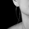 Baumelnde Ohrringe aus 925er-Sterlingsilber, handgefertigt, Kreuzdraht-Ohrring, schlicht, modisch, lang, für Frauen, exquisiter Schmuck