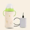 En gros 100 pcs/lot USB bébé bouteille de lait couverture isolée Portable tasse plus chaude bébé biberon chauffe-sac chauffant 240319