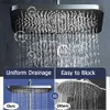 Bathroom Shower Heads Big Panel Large Flow Supercharge Rainfall Ceiling Mounted Shower Head Black Silver Abs High Pressure Bathroom Shower Accessories Y240319