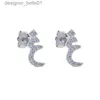 Stud 925 Sterling Silver Arabic Alphabet Shed Piercing Women Jewelry Fashion Birtay Gifts Sparking CZ Zircon Ear Initial EarringsC24319
