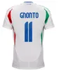 Nya Italia fans spelare 2024 Bonucci Soccer Jersey Jorginho Insigne Verratti Italy Football Shirts Chiesa Barella Chiellini Pellegrini Men Kids Kit