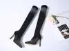 HBP Non-Brand New Fashion Plus Size Spitzschuh Stiletto Damen Strass Overknee Elastische Socken Stiefel