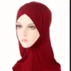 民族衣類2024イスラム教徒ストレッチターバンキャップフルカバーインナーヒジャーブキャップスカーフターバンテミュージャーの下のイスラムアンダースカーフボンネットソリッドモーダル
