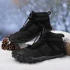 Walking Shoes Barefoot Boots Women Winter Snow For Men Plush Warm Ankle Non-slip Outdoor Waterproof Hiking Plus Size