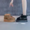 Botas de camurça de camurça de vaca inverno sapatos femininos botas de neve para meninas plataformas de designer plana bota de bota casual espessamento de luxo tênis