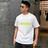 Designer Rätt version av Luo Jia Summer Simple Smiling Face Tshirt för både män och kvinnor lyxiga och trendiga ren lös och mångsidig bomulls kortärmare07a