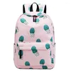 Backpack DOME Waterproof Fairy Ball Plant Printing Women Cactus Bookbag Cute School Bag For Teenage Girls Kawaii Pink Green Knap