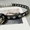 Bälten Tannt Women Belt Fashion Vintage Tjock Chain Metal 2024 Patchwork Pu Leather Black Woman