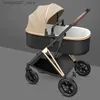 Bebek arabası# bebek arabası oturabilir ve uzanabilir hafif katlanır iki yönlü yüksek peyzaj yeni doğan bebek bebek arabası dört tekerlekli seyahat bebek arabası L240319