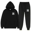 Frühling Marke Männer Hoodies Sweatshirt Jogginghose Anzug Herbst Winter Warme Trainingsanzug Sets Herren Mit Kapuze Outwear 240312