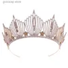 Tiara's Bruid Kristal Steentjes Kronen Zilver Kleur Grote Tiara's Vrouwen Bruidsverkiezing Bruiloft Haaraccessoires Koningin Kroon Haar Sieraden Y240319