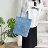 Totes coreano simples denim sacola para mulheres casuais meninas ombro axilas lona estudante classes bolsas bolsas vintage