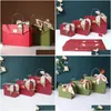 Cadeauverpakking Luxe Mode Vintage Rode Handheld Doos Lege Bruidsmeisje Creatieve Vouwdozen Voor Diy Kerstpakket Drop Delivery Thuis Dhzx2
