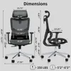 Patiomage ergonomik 3D kolçak, ayarlanabilir koltuk başlığı, koltuk derinliği, lomber desteği, ev ofis oyun sandalyesi ile büyük ve uzun bilgisayar masası