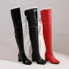 Bottes Hotweet au-dessus des genoux Bottes Talons Femmes Hivert serré haut long Boots Boots Chaussures en cuir