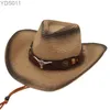 Cappelli a tesa larga Bucket Str Cappello da cowboy western jazz con decoro a forma di toro Cappellini Panama primaverili Cappellino per protezione solare da donna da viaggio per uomo all'ingrosso 240319