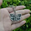 Keychains Vintage Fashion Gothic Moon Butterfly Keychain For Men Women Car Keyring Jewelry Gift