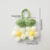 Decorative Flowers Crochet Lily Of The Valley Artificial Flower Car Hanging Decoration Wedding Gifts Bag Pendant Keychain Knitted