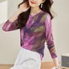 Women's T Shirts Tie Dyed Bottom Autumn Winter Women Printed T-shirts