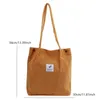 Totes Bags For Women 2024 Corduroy Shoulder Bag Reusable Shopping Casual Tote Female Handbag