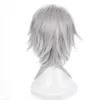 Synthetic Wigs Lace Wigs Anime Bungo Stray Dogs Fukuzawa Yukichi Silvery White Heat Resistant Hair Cosplay Costume Wig 240329