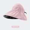 Cappelli a tesa larga Cappello per protezione solare in vinile UV Visiera anti-ultravioletta Ciclismo Topless Sun Shell femminile