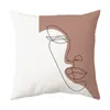 Подушка для украшения дома, декоративная абстрактная простая линия, портреты, диван, роскошный квадратный скандинавский диван 2024 E1705
