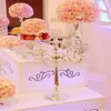 Castiçais 2 pçs/lote cristal romântico 5 suportes de cabeça/adesivo de cristal h82cm peça central de luxo candelabros de casamento