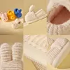 HBP Non-Brand Children Girls Boys Indoor Bedroom Winter Wear Shoes With Fur Fluffy Fuzzy House Cartoon Bunny Slippers For Kids