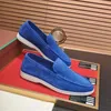 Summer Walk Shoes Men Genuine Leather Loafers Handmade Lover Flats Shoes Cashmere Fabric Unisex Style Elastic Beef Tendon Bottom Soft Sole Women Work Office Shoes