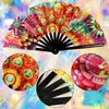 Decorative Figurines Raves Hand Fan Foldable Beautiful Bamboo Large Folding Held For Festival Club Women Men Outfit Party Drop