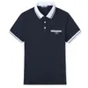 Polos para Hombre Negocios de Verano Gama Alta Color Sólido Camisa Polo de Manga Corta de Alta Calidad Cuello con Tapa Moda para Hombre Top Informal Estampado sin Rastro