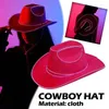 Baretten Westerse hoge hoed Cowgirls Roze LED-feesthoeden Toneelkostuum Hoofddeksels