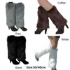 Chaussettes chaudes pour femmes, couvre-pieds en fausse fourrure douce, Lolita Punk, jambières pour filles, hiver