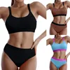 Maillots de bain pour femmes Volants Femmes Bikini Ensemble Été Push Up Maillot De Bain Mode Femme Beachwear Crochet Bohême Plage Maillot De Bain Biquinis